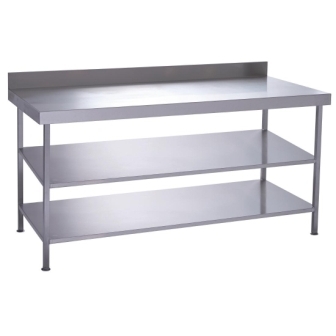 Parry TAB06600-2W Fully Welded Wall Table with 2 Undershelves - 600x600x900mm