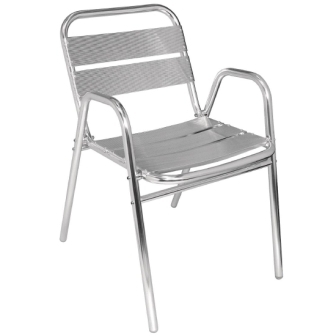 Bolero Stacking Aluminium Chair with Arched Arms [Pack 4]
