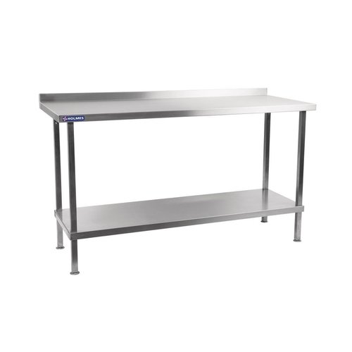Holmes St/St Wall Table with upstand (Welded) - 600mm x 600mm x 900mm