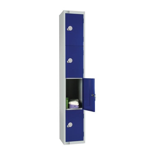 300mm Deep 4 Door Locker - Blue