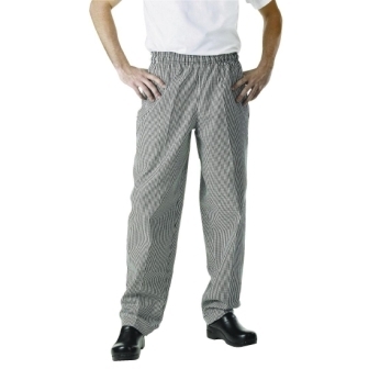 Chef Works Unisex Easyfit Pants - Small Black Check