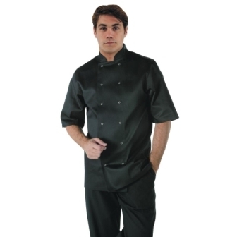Vegas Chefs Jacket Short Sleeve - Black