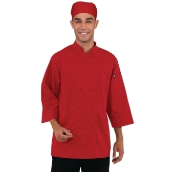 Colour by Chefs Work 3/4 Sleeve Jacket - Red
