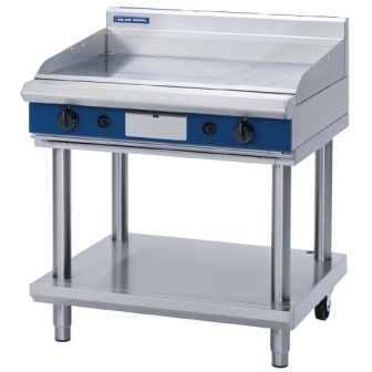 Blue Seal Evolution GP516-LS Gas Chrome 1/3 Ribbed Griddle with Leg Stand - 900mm