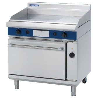 Blue Seal Evolution GPE56 Gas 1/3 Ribbed Griddle on Electric Convection Oven -900mm