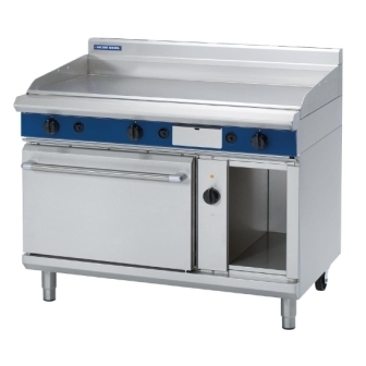 Blue Seal Evolution GPE58 Gas Chrome Griddle on Electric Convection Oven - 1200mm