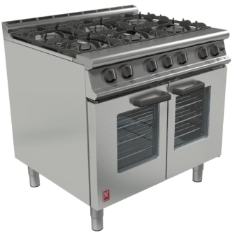 Falcon G3106 Dominator Plus Gas 6 Burner Range with Gas Fan-Assisted Oven