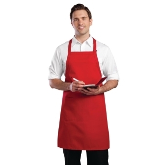 Colour by Chef Works Adjustable Bib Apron - Red