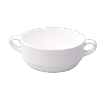 Alchemy White Consomme Bowl Handled - 10oz [Box 24]