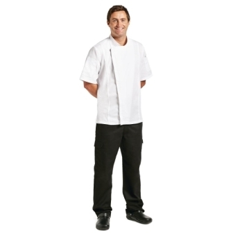 Chef Works Springfield Zipper Unisex Chefs Jacket - White
