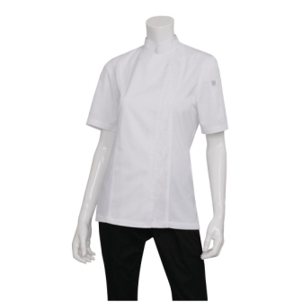 Chef Works Womens Light Weight S/S Zip Coat - White
