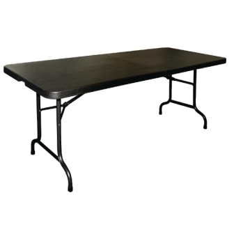Bolero Centre Folding Black Table - 6ft Long