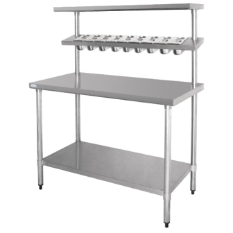 Vogue Stainless Steel Prep Station - 1800x600x1500mm