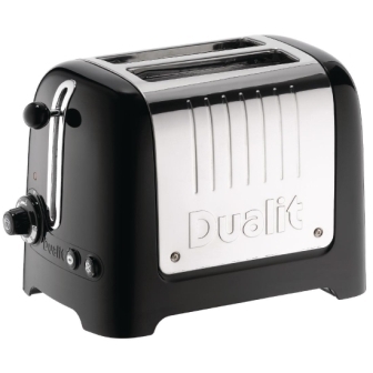Dualit Lite Toaster 2 Slice - Gloss Black [No Commercial Warranty]