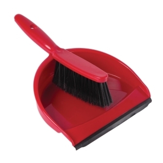Jantex Soft Dustpan & Brush Set - Red