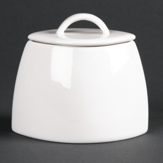Lumina Fine China Oval Sugar Bowl with lid - 200ml [Box 6]