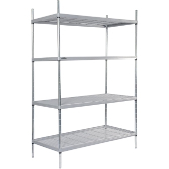 4 Tier Nylon Coated Wire Shelving - 1175x390x1700mm