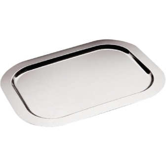 St/St Rectangular Serving Tray with Plain Edge - 580x420mm