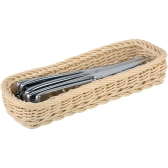 Polypropylene Rattan Basket for Cutlery - 45x270x100mm