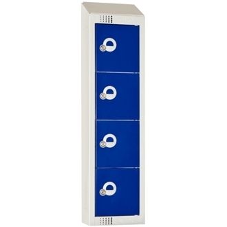 Personal Effects Lockers 4 door (Blue) - Flat Top
