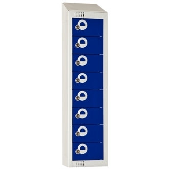 Personal Effects Lockers 8 door (Blue) - Flat Top