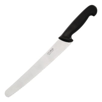 Hygiplas Black Serrated Pastry Knife - 10"