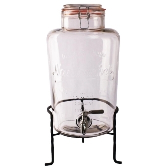 Glass Retro Water Dispenser with Base - 8.5Ltr 460(h)x200(w)x210(d)mm