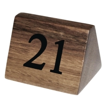 Olympia Acacia Table Number Signs - Numbers 21-30 (Set of 10)