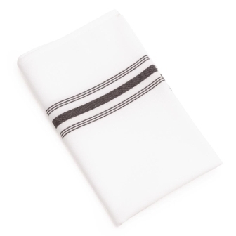 Black Stripe Trim Bistro Table Napkins - 22x18" (Pack 10)