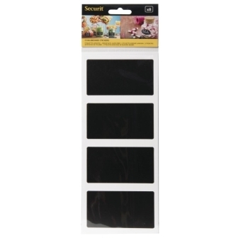 Securit Rectangular Self Adhesive Chalkboard - 85x50mm (Pack 8)