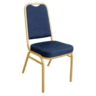 Bolero Aluminium Squared Back Banquet Chairs - Blue (Pack 4)