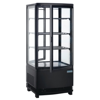 Polar Chilled Display with 2 Curved Glass Doors - Black