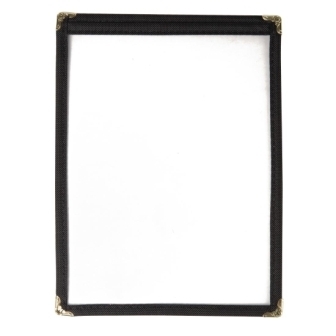 A5 Two Card American Style Menu Holder Black