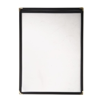 A4 Two Card American Style Menu Holder - Black