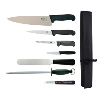 Victorinox/Hygiplas/Vogue Knife Set with 25cm Cooks Knife & Wallet