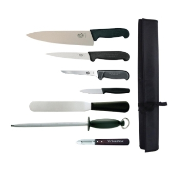 Victorinox/Hygiplas/Vogue Knife Set with 20cm Cooks Knife & Wallet