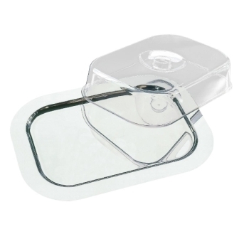 St/St Rectangular Tray with Cover - 44x31x9cm