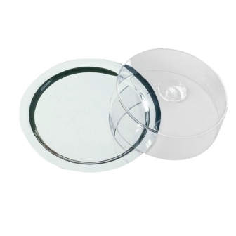 Round Tray with Cover St/St - 380x100mm