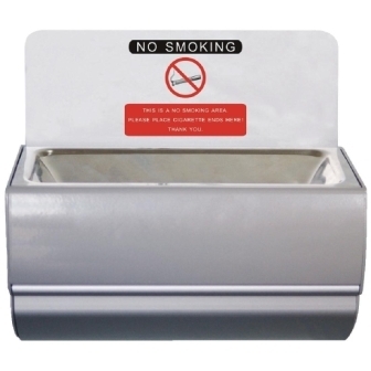 Bolero Stainless Steel Wall Mounted Ashtray with Sign