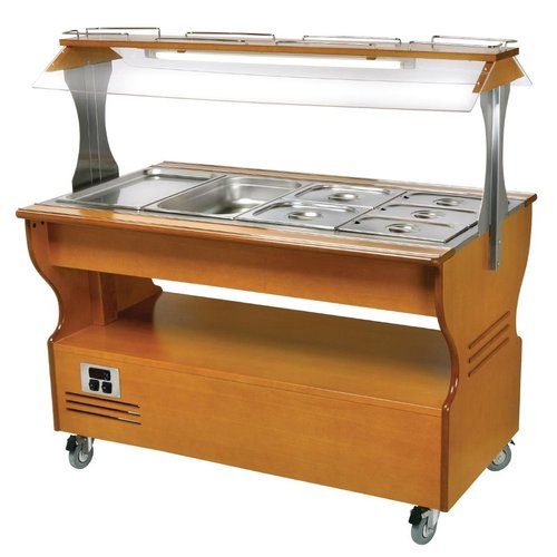 Roller Grill Salad Bar Heated/Chilled - Light Wood