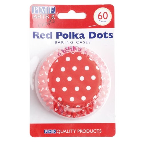 PME Cupcake Baking Cases  - Red Polka Dots