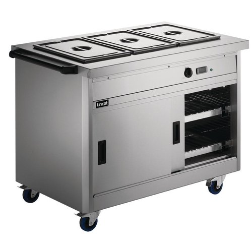 Lincat Panther P8B3 Mobile hot cupboard with bain marie top