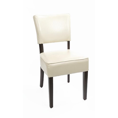 Bolero Deep Seated Faux Leather Chair - Cream (Box 2)