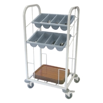 Craven Two Tier Cutlery & Tray Dispense Trolley