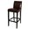 Bolero Faux Leather High Bar Stools with Back Rest - Dark Brown