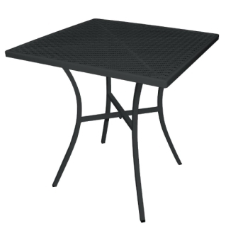 Bolero Steel Patterned Bistro Square Table - Black