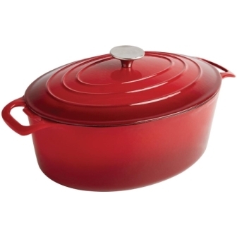 Vogue Red Oval Casserole Dish - 4Ltr