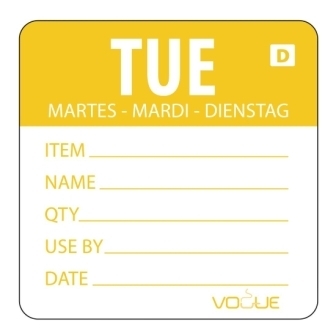 Vogue Dissolvable Labels - Yellow/Tuesday