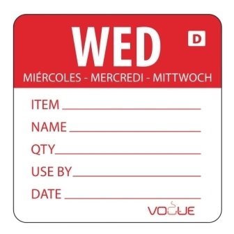 Vogue Dissolvable Labels - Red/Wednesday