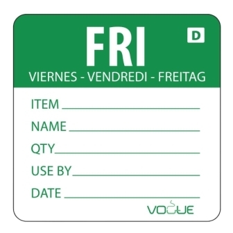 Vogue Dissolvable Labels - Green/Friday